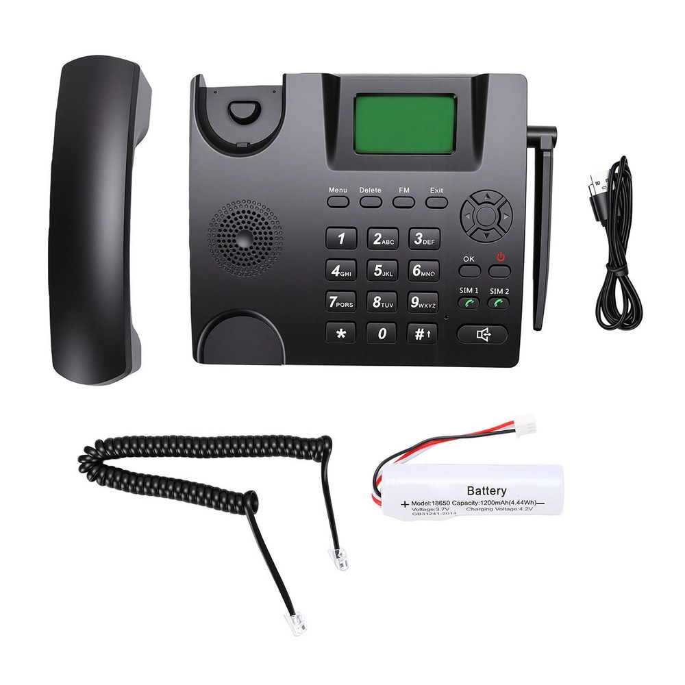 Cordless Landline Phone Dual SIM Multifunction For Home Black Easy To Use