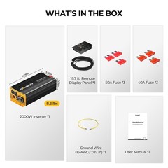 2000W Pure Sine Wave Power Inverter Solar Convert 12V DC to 120V/110V AC APP BT