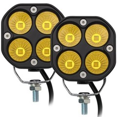 LED Yellow/Amber Driving Fog Lights Pod Lights Offroad 3Inch Yellow Flood Beam
