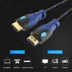 Aurum Ultra Series High Speed HDMI Cable with Ethernet – Braided 50 Ft HDMI Cabl