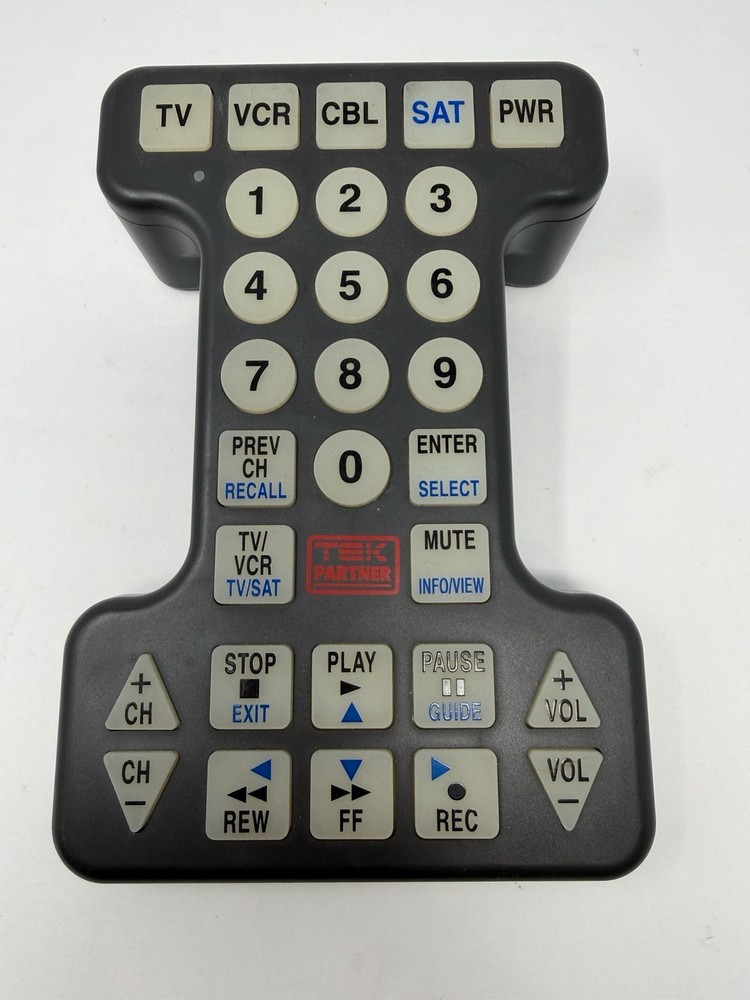 Tek Partner Universal Remote Big Button BW-0561-R Jumbo Light Up Low Vision