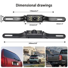 4.3″Car Rear View Mirror Monitor with No1 Bracket Backup Camera License Plate US