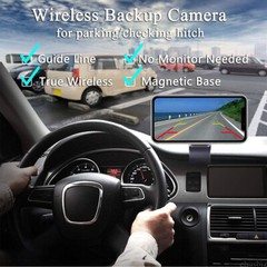 WiFi Magnetic Reversing Rearview Camera 720P 9600mA Wireless for iPhone/Android