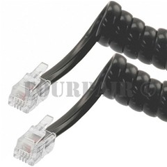 100 Pack Lot – 15ft Telephone Handset Receiver Cord Phone Coil Cable 4P4C Black