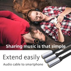 3.5Mm Stereo Audio Splitter Cable, Gold Plated 3.5Mm (1/8″) TRS 1 Male to 3 Fema