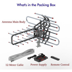 980Mile Outdoor TV Antenna Motorized Amplified V/UHF HDTV 1080P 4K Home Apartmet