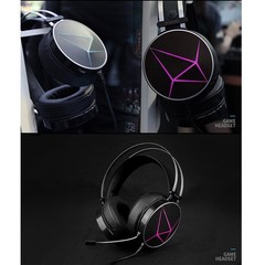 RGB Gaming Headphone Wired Headset for PC Phone Laptop USB Mic Headphone Plugs