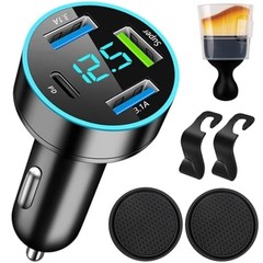 88W Car Charger Super Fast Charging USB 37W Fast Charging + Voltage Monitoring