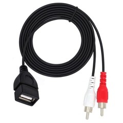USB 2.0 A Female to 2 RCA Phono Male Plug Audio PC TV Video Extension Cable Cord