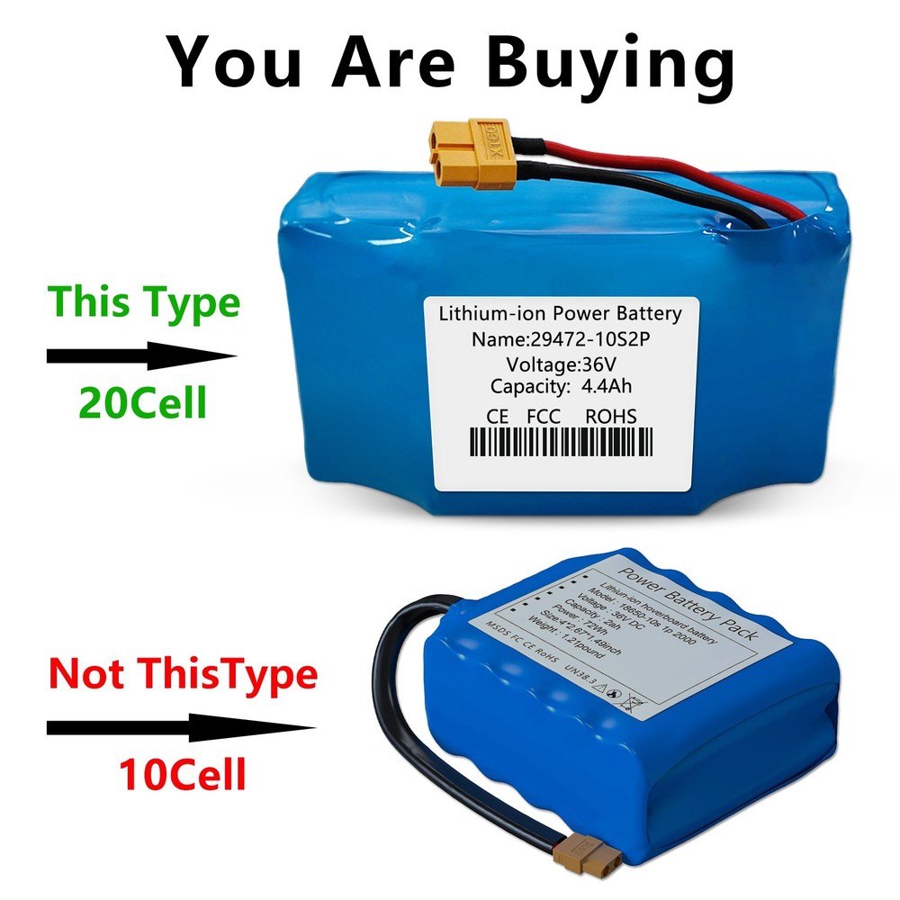36V 4.4Ah 10S2P Brand New Li-Ion Battery For Hoverboard Scooter Balance Board