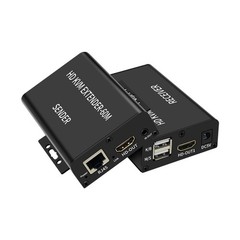 60M Video Extension Hub Adapter HDMI KVM USB-A RJ45 Lan Ethernet Extender