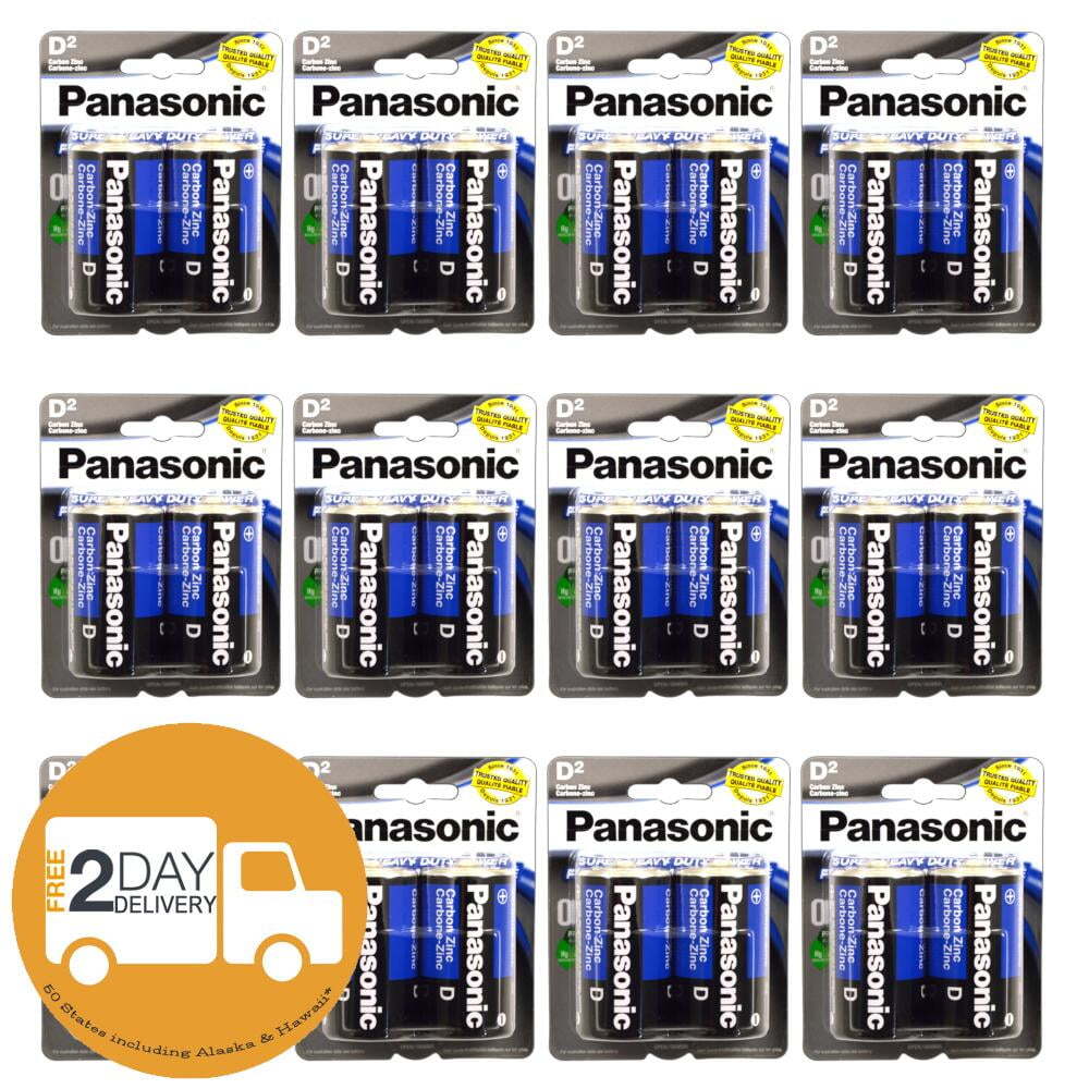 24 PCS Size D Panasonic Batteries Super Heavy Duty Power Zinc Carbon Battery