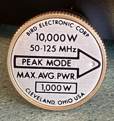 Bird 43 Wattmeter Element 10,000W – 50 to 125 MHz – Peak Mode Max. Avg. Pwr. 1kW
