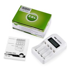EBL LCD Charger for AA AAA Rechargeable Batteries NIMH NICD 4-Bay Smart