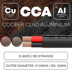 12 Gauge Speaker Wire 100 Feet Black| 122 Awg Gauge Outdoor Speaker Wire Cl3 Cl2