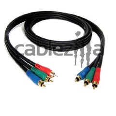 3FT 3RCA RGB Gold Plated Male Cable Colored Component Video Audio VCR DVD AV