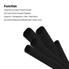 Self Wrapping Braided Split Wire Loom Cable Sleeve Harness Manage Protector LOT