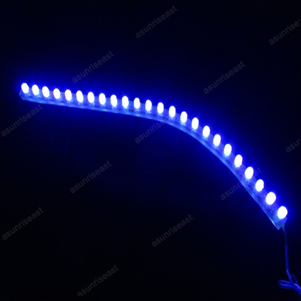 Blue 24cm 24LED PVC Flexible LED Strip Light Waterproof for Car Motorcycle