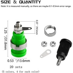 20 PCS 4mm Banana Socket Plug Binding Post Banana Female Plug Jack Connector