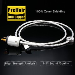 24K Gold Plated EU/US Version AC Power Cord OCC Copper Silver Plated Power Cable