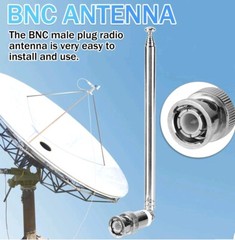 2x Radio Telescopic BNC Antenna Connector AM/FM/UHF/VHF for Police Radio Scanner