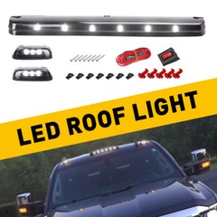 FOR CHEVY GMC 2500 2500 3500 3X SMOKED WHITE LED CAB ROOF RUNNING LIGHT LAMP NEW