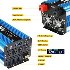 5000W Pure Sine Wave Power Inverter 12V DC to 110V AC 10000W Peak Heavy Duty