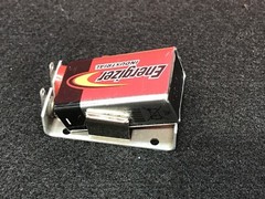 Vintage 9V Battery Metal Holder Snap In, Keystone Electronic Aluminum 9V Holder