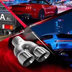 Dual Exhaust Tip 2.25 Inch Inlet 3″ Dual Outlet 8.5″ 2.25″ x 3″ x 8.5″ (Left)