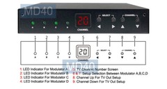 Professional 4-Channel UHF VHF CATV RF Coax TV Modulator For NTSC System