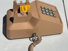 ITT Vintage Rotary Desktop Phone Tan Push Dial