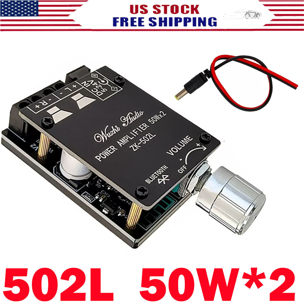 502L 50W*2 MINI 5.0 Bluetooth Amplifier Board Wireless Audio Digital Power US