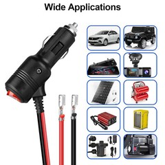 Heavy-Duty Car Cigarette Lighter Plug Adapter Power Supply Cord w/On Off Switch