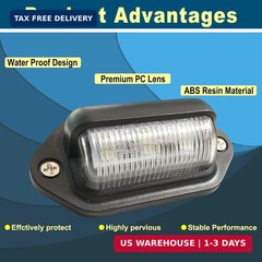 2PCS Xenon White LED License Plate Light – 12V-24V DC Waterproof 6-SMD Lamp Tail