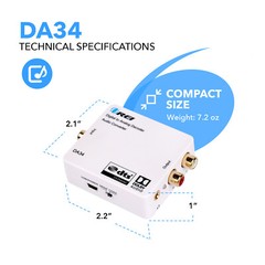 OREI Digital to Analog Dolby Digital Decoder SPDIF 5.1 Ch Input to RCA(DA34)