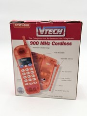 Vtech VT 9111 Cordless Phone 900 MHz Translucent Red Y2K VTG 90’s RARE UNTESTED