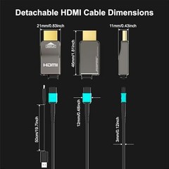 RUIPRO 8K Detachable Full Fiber Optic Armored HDMI 2.1 Cable 40FT, Ultra High…