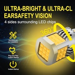 LED Bulb, Amber Yellow 4500 Lumens, All-Aluminum Body, Wide LED 7440 warm white