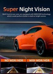 WOLFBOX 4K12” Free SD Dual Mirror Dash Dash Cam Parking Monitoring Cameras