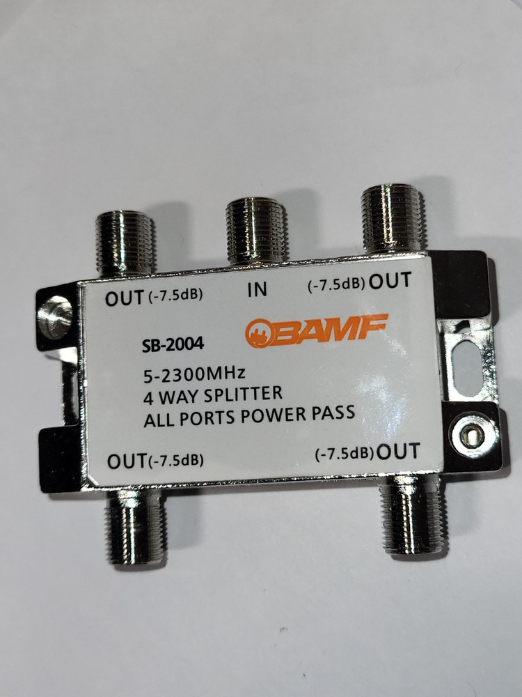 BAMF 4-Way Coax Cable Splitter Bi-Directional Moca 5-2300Mhz