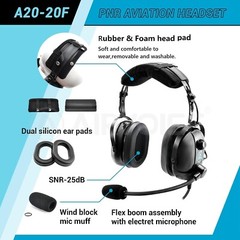 Aviation Headset for Pilots with Passive Noise Cancellation, PNR Aviation Headse