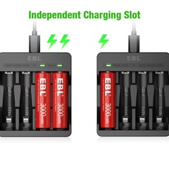 EBL AA AAA Rechargeable Batteries Li-ion 1.5Volt Lithium/ Multi-Slot Charger Lot