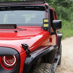 2x Tri Row 4″inch 90W Pods LED Work Light Bar FLOOD Offroad ATV SUV 4WD PK 18W