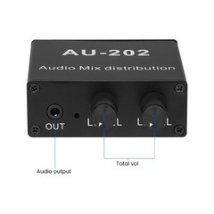 DC5-19V Stereo Mixer Audio Distributor for Headphone Power AMP Volume Control