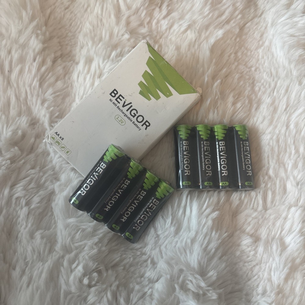 BEVIGOR AA Rechargeable Batteries 1500 Cycle, 2800 mAh High Capacity 1.2V..8 new