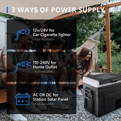 12V Car Refrigerator Electric Cooler DC/AC, -4℉~68℉, Freezer Cooler with Wheels