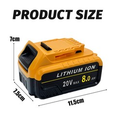 20V MAX 8Ah Lithium Ion Battery 2-Pack,compatible with Dewalt 20v cordless tools