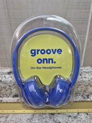 New groove onn. On-Ear Headphones Blue Wired Adjustable Headband Lightweight
