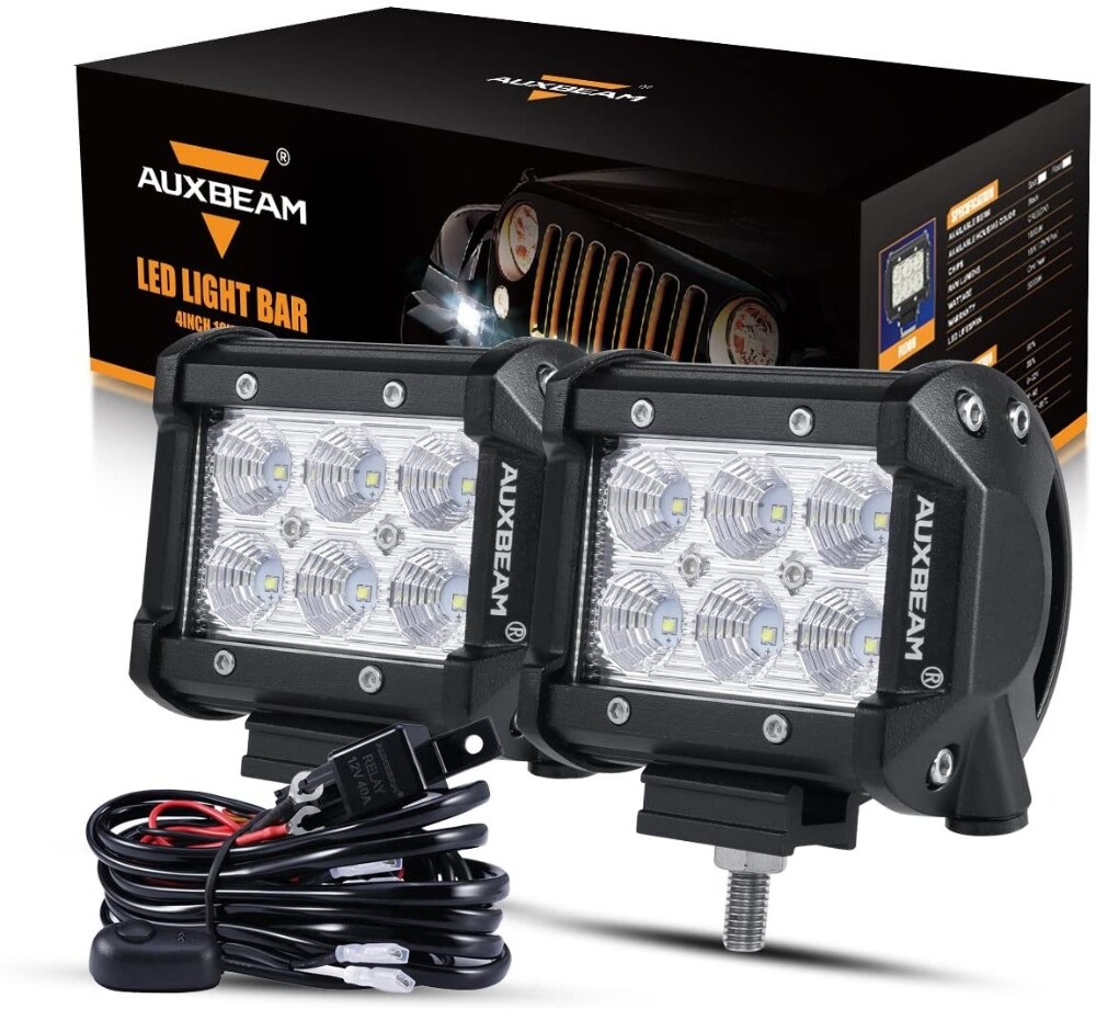 2x 4INCH 18W LED Work Light Bar Spot Pods Offroad Fog Lamp 4WD Pickup ATV Truck