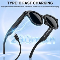 AI Smart Glasses – Polarized Sunglasses, 290mAh Battery, Bluetooth Calling, H…